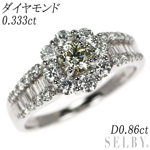 Pt900 ダイヤモンド リング 0.333ct D0.86ct フラワー