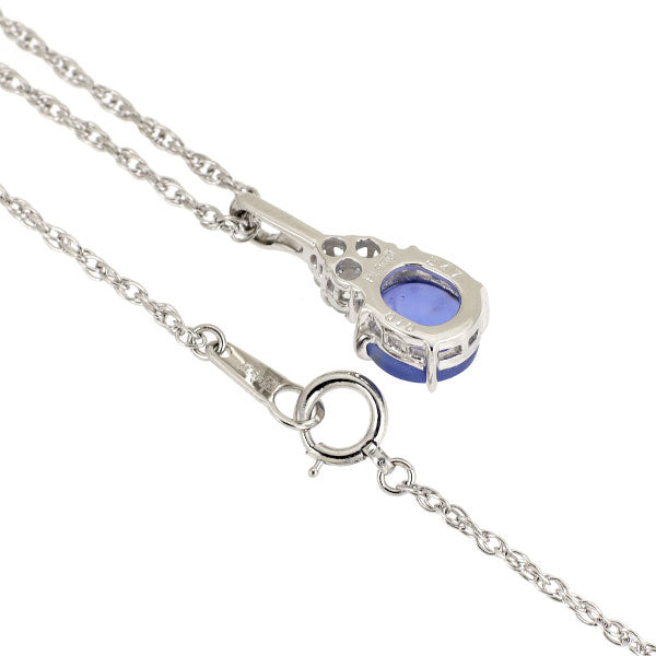 Pt900/ Pt850 スターサファイア ダイヤモンド ペンダントネックレス 2.47ct D0.10ct