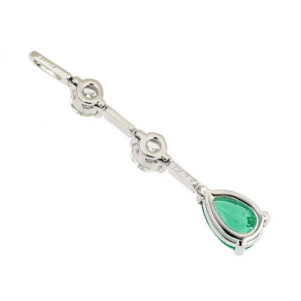 Pt900 エメラルド ダイヤモンド ペンダントトップ 0.62ct D0.46ct
