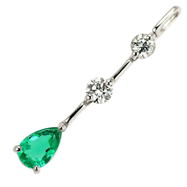 Pt900 エメラルド ダイヤモンド ペンダントトップ 0.62ct D0.46ct