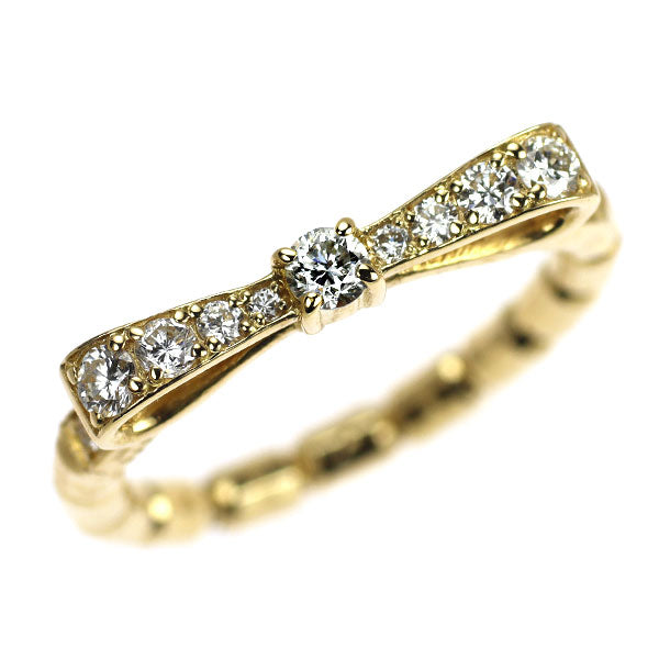 K18YG ダイヤモンド リング 0.20ct リボン