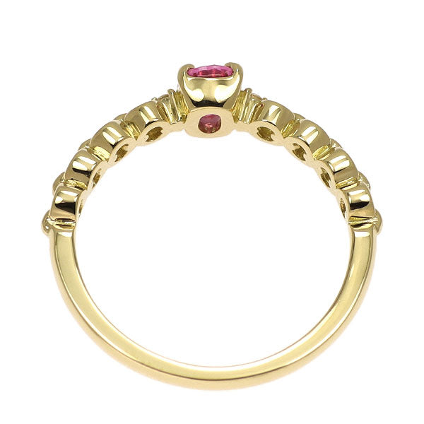 K18YG ピンクサファイア ダイヤモンド リング 0.413ct D0.01ct