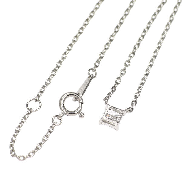 Pt900/ Pt850 プリンセスカット ダイヤモンド ペンダントネックレス 0.265ct F VS2
