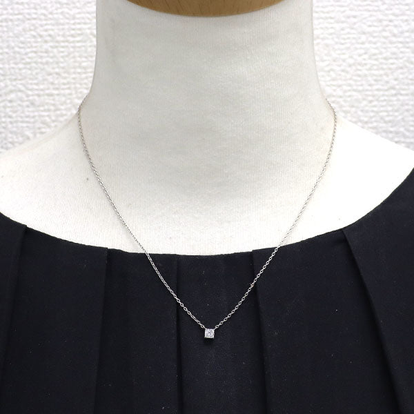 Pt900/ Pt850 プリンセスカット ダイヤモンド ペンダントネックレス 0.265ct F VS2