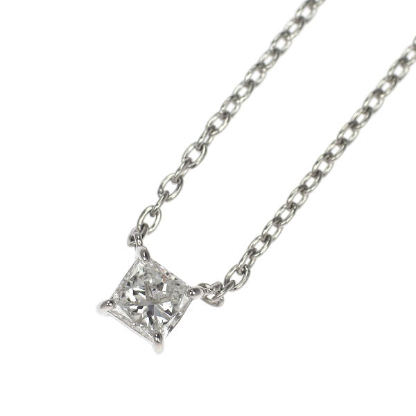 Pt900/ Pt850 プリンセスカット ダイヤモンド ペンダントネックレス 0.265ct F VS2