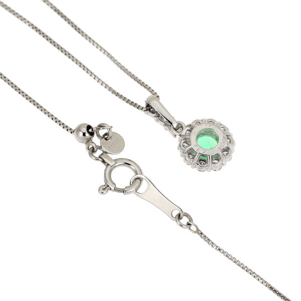 Pt900/ Pt850 エメラルド ダイヤモンド ペンダントネックレス 0.25ct D0.21ct