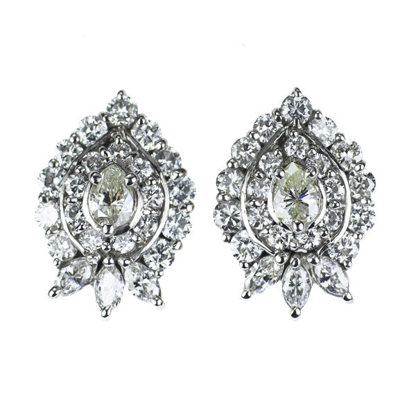 Pt900 ペアシェイプ ダイヤモンド ピアス 0.48ct D1.64ct