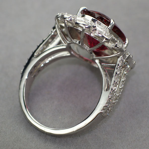 K18WG ルベライト ダイヤモンド リング 6.03ct D1.30ct 希少