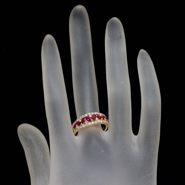 K18YG ルビー ダイヤモンド リング 0.85ct D0.58ct