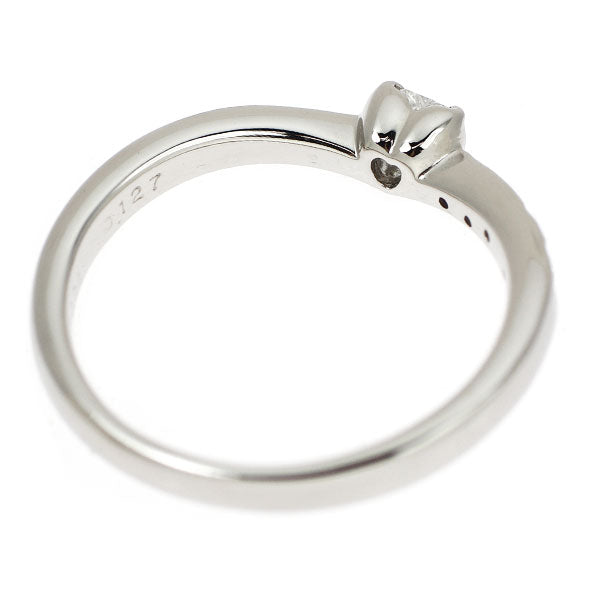 Pt900 ハートシェイプ ダイヤモンド リング 0.127ct PD0.04ct