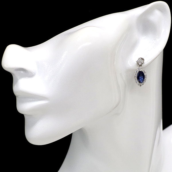 Pt900/ Pt950 サファイア ダイヤモンド ピアス 3.02ct D1.06ct