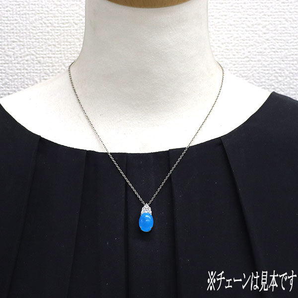 K18WG ヘミモーファイト ダイヤモンド ペンダントトップ 8.72ct D0.305ct