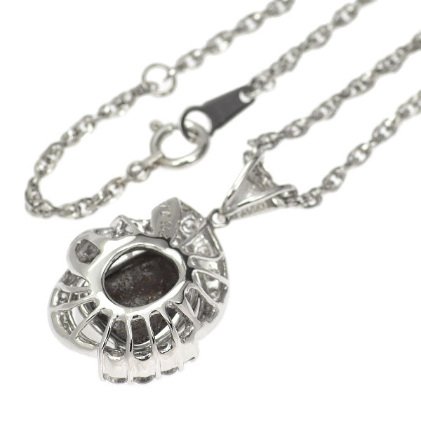Pt900/ Pt850 Boulder Opal Diamond Pendant Necklace 2.95ct D0.43ct