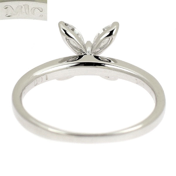 MJC K18WG マーキス ダイヤモンド リング 0.37ct BD0.01ct フラワー
