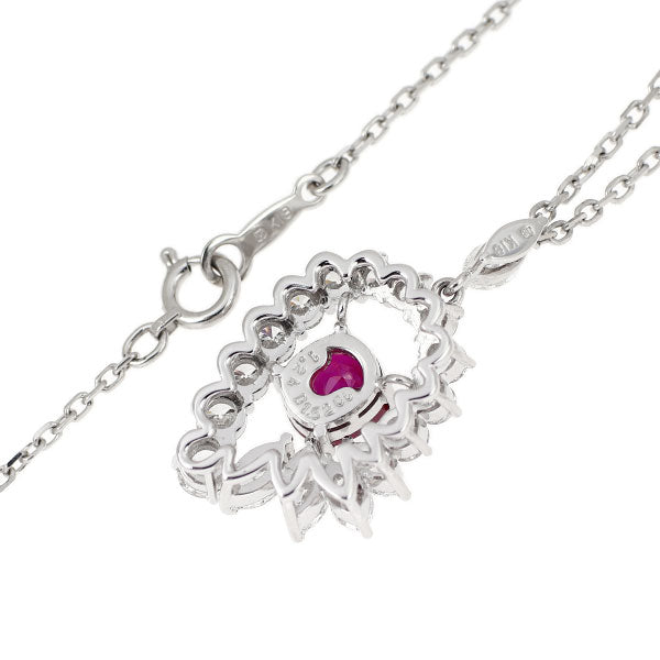 ミキモト K18WG ビルマ/ミャンマー産 ルビー ダイヤモンド ペンダントネックレス 1.24ct D1.52ct 《セルビー銀座店》【中古】