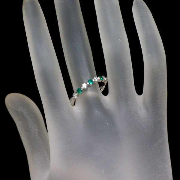 Pt900 エメラルド ダイヤモンド リング 0.20ct D0.31ct