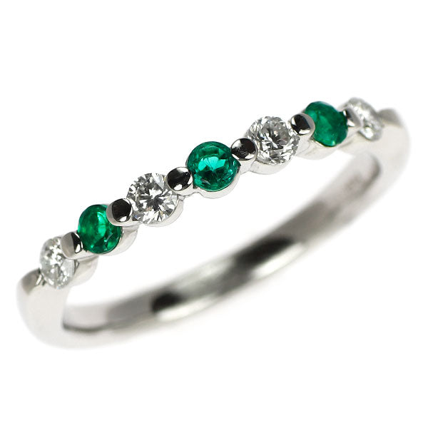 Pt900 エメラルド ダイヤモンド リング 0.20ct D0.31ct
