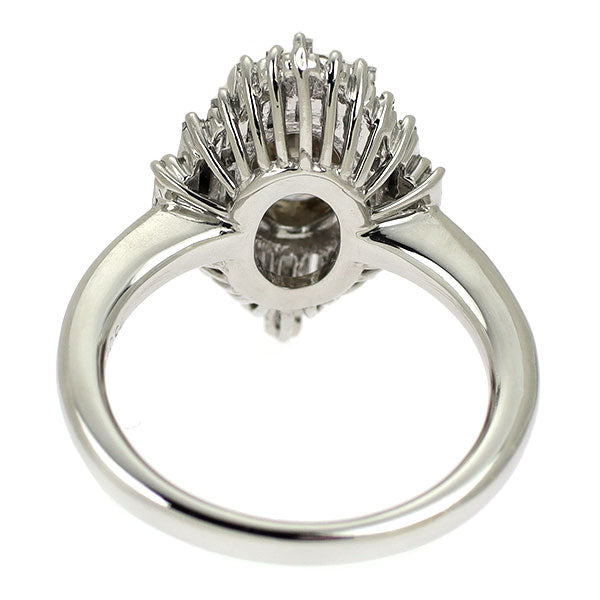 Pt900 オーバルカット ブラウンダイヤモンド リング 1.780ct D0.62ct