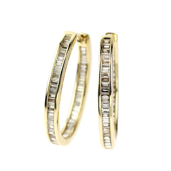 K18YG ダイヤモンド フープ ピアス 0.86ct