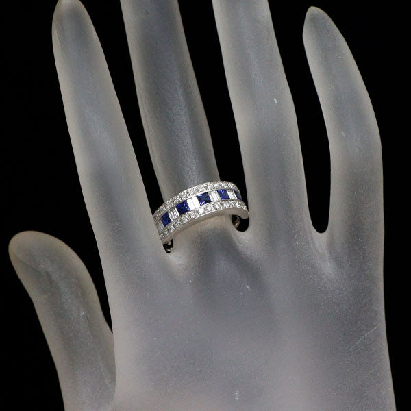 K18WG サファイア ダイヤモンド リング 0.67ct D0.76ct