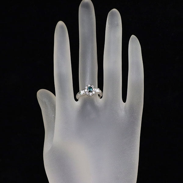 Pt900 アレキサンドライト ダイヤモンド リング 0.20ct D0.57ct 希少