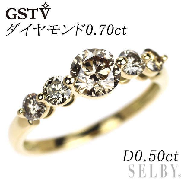GSTV K18YG ダイヤモンド リング 0.70ct D0.50ct
