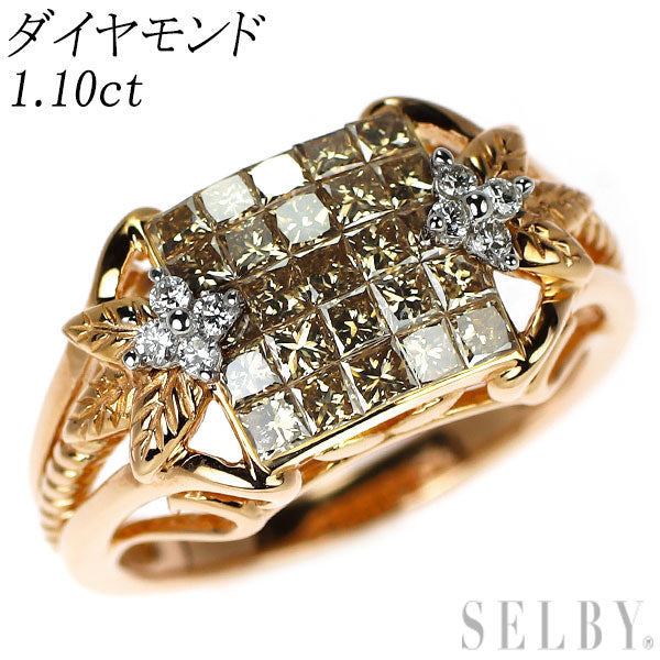 K18WG/PG ダイヤモンド リング 1.10ct ミステリーセッティング