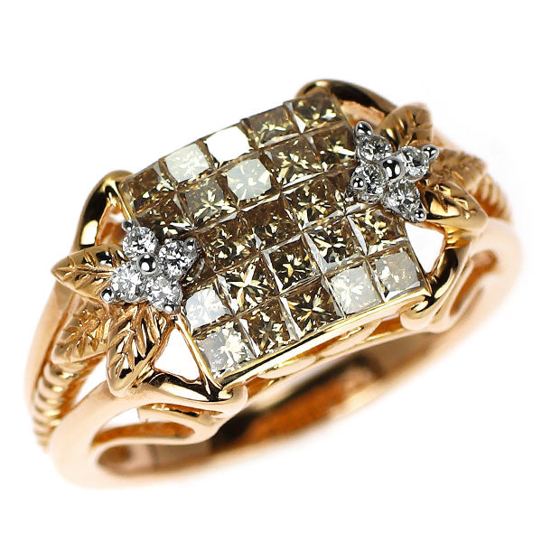 K18WG/PG ダイヤモンド リング 1.10ct ミステリーセッティング