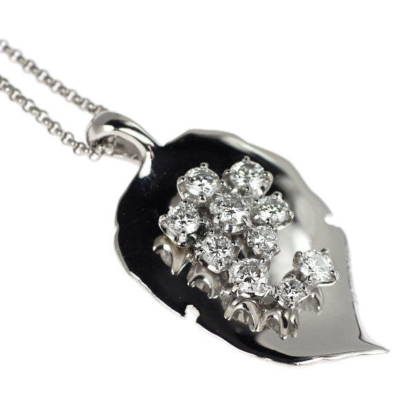 Blue River Pt900/Pt850 Diamond Pendant Necklace 1.00ct Plant