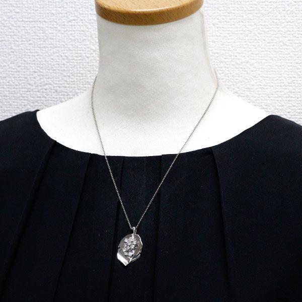 Blue River Pt900/Pt850 Diamond Pendant Necklace 1.00ct Plant