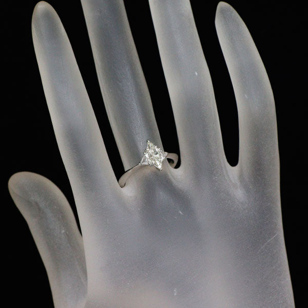 平和堂貿易 Pt950 マーキス ダイヤモンド リング 0.535ct D0.19ct