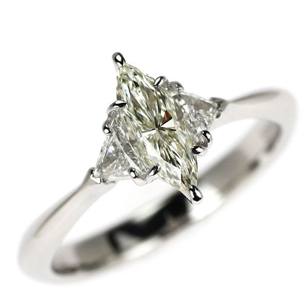 平和堂貿易 Pt950 マーキス ダイヤモンド リング 0.535ct D0.19ct