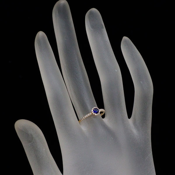 スタージュエリー K18YG サファイア ダイヤモンド リング D0.09ct