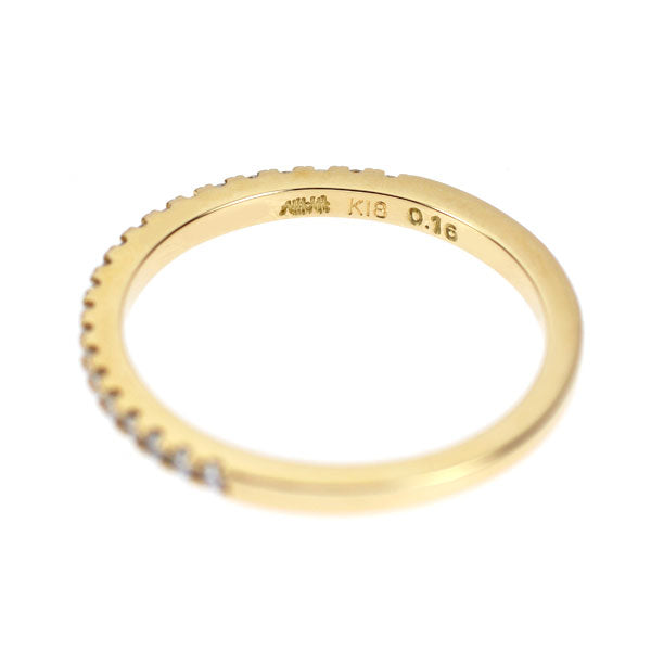 アーカー/ahkah K18YG ダイヤモンド リング 0.16ct ハーフエタニティ