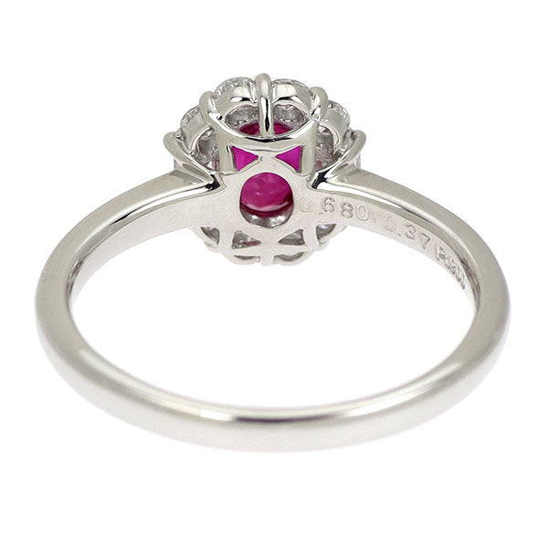 Pt900 ルビー ダイヤモンド リング 0.680ct D0.37ct
