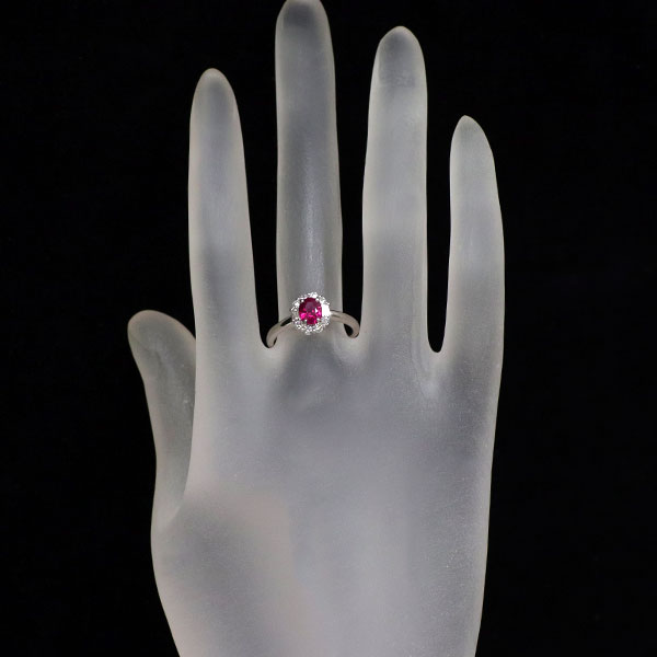 Pt900 ルビー ダイヤモンド リング 0.680ct D0.37ct