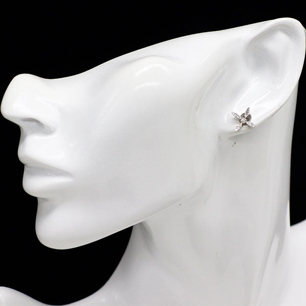 K18WG ダイヤモンド ピアス 0.30ct フラワー