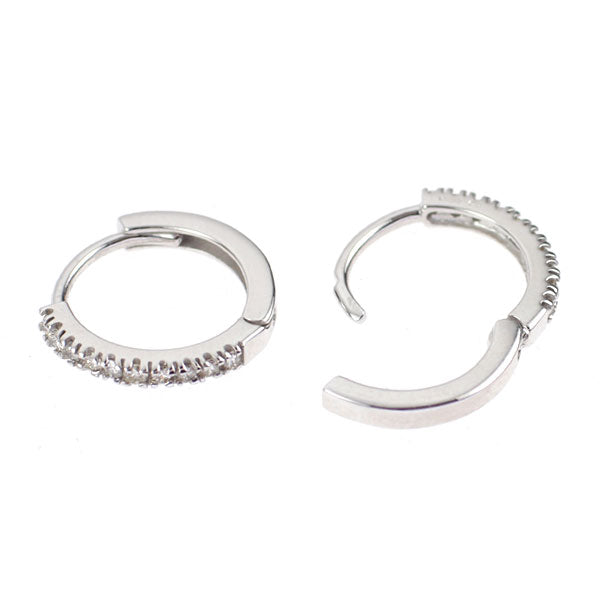 K18WG ダイヤモンド フープ ピアス 0.20ct