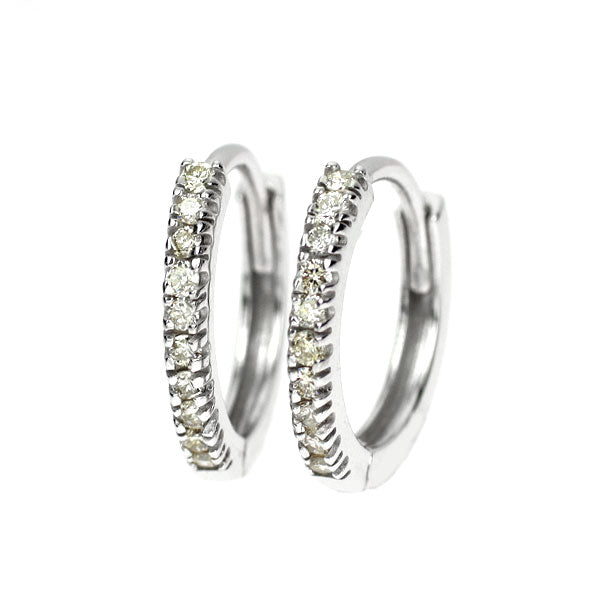 K18WG ダイヤモンド フープ ピアス 0.20ct