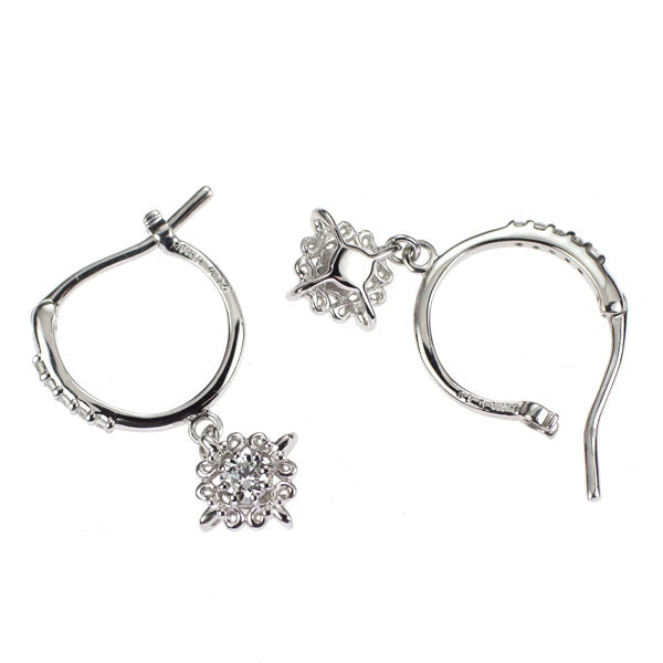 Pt950 ダイヤモンド フープ ピアス 0.20ct