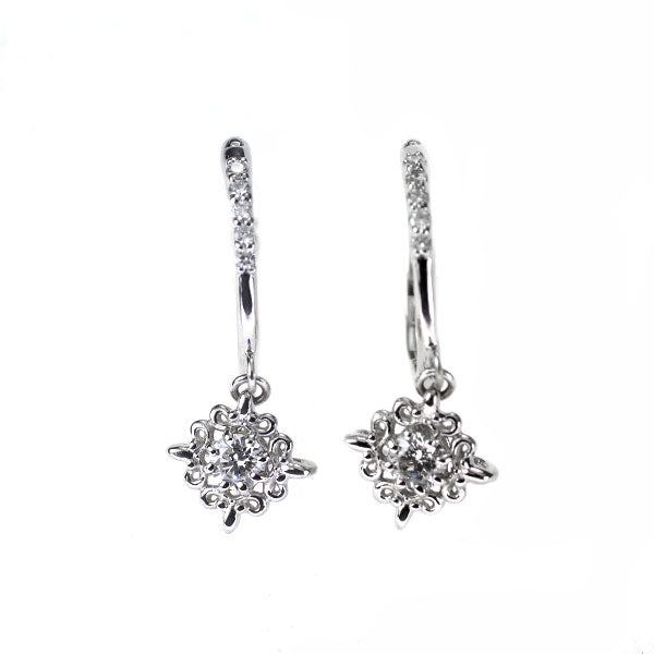 Pt950 ダイヤモンド フープ ピアス 0.20ct