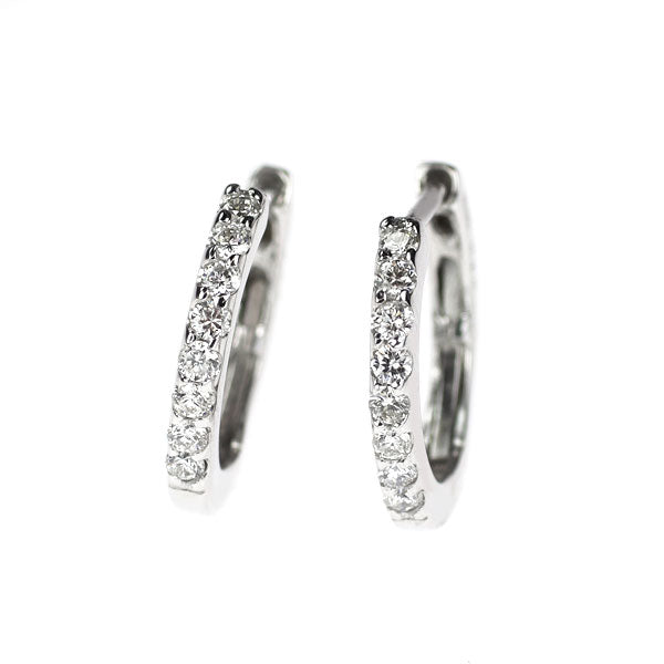 K18WG ダイヤモンド フープ ピアス 0.20ct