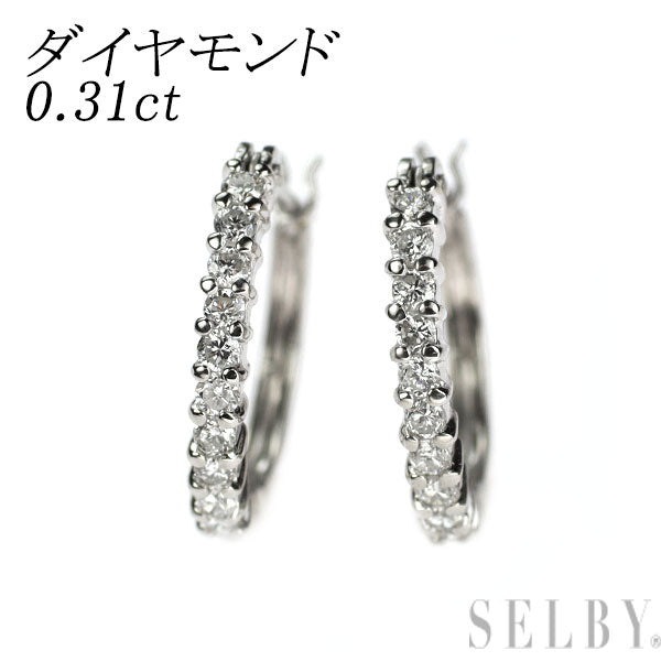 Pt900 ダイヤモンド ピアス 0.31ct フープ