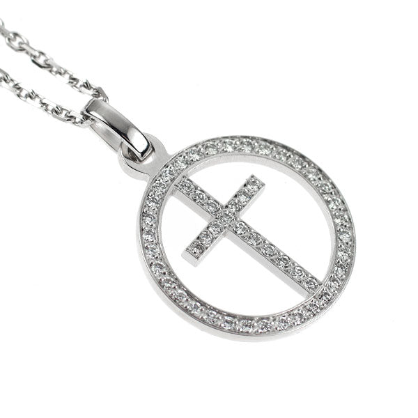 ショーメ K18WG ダイヤモンド ペンダントネックレス アクロシュクール クロス