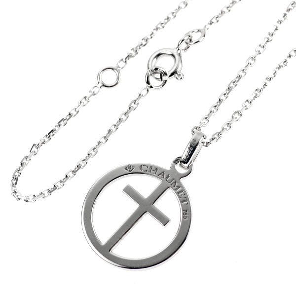 ショーメ K18WG ダイヤモンド ペンダントネックレス アクロシュクール クロス