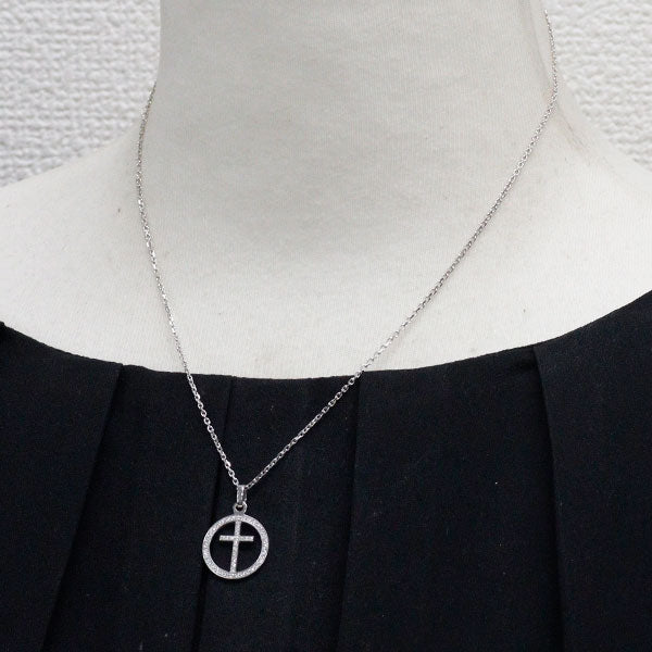 ショーメ K18WG ダイヤモンド ペンダントネックレス アクロシュクール クロス