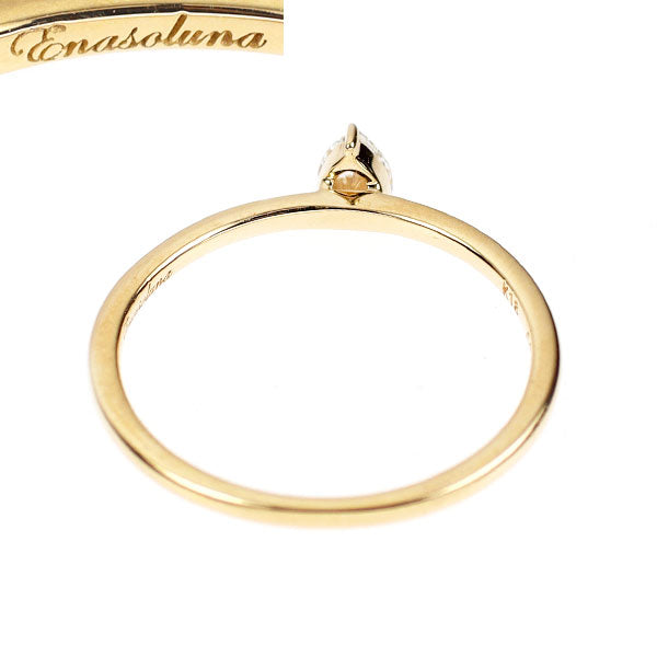 Enasoluna（エナソルーナ） K18YG ペアシェイプカット ダイヤモンド リング 0.08ct