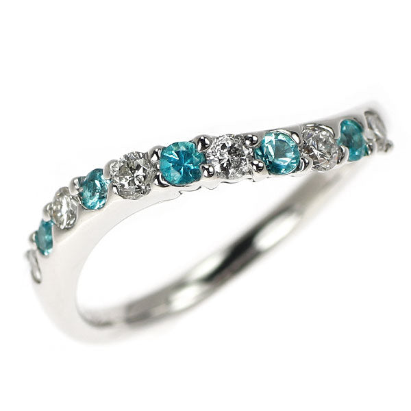 K18WG パライバ トルマリン ダイヤモンド リング 0.20ct D0.24ct 希少