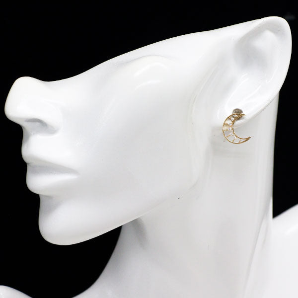 スタージュエリー K18YG ダイヤモンド ピアス 0.08ct 月