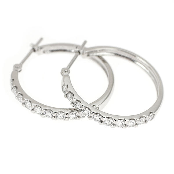 ベリテ K18WG H&C ダイヤモンド ピアス 1.00ct フープ